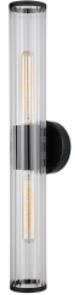 Luminaria tipo aplique de interior, para lámpara base T10, base E26. 120V, hasta 2x40W. Damp Location