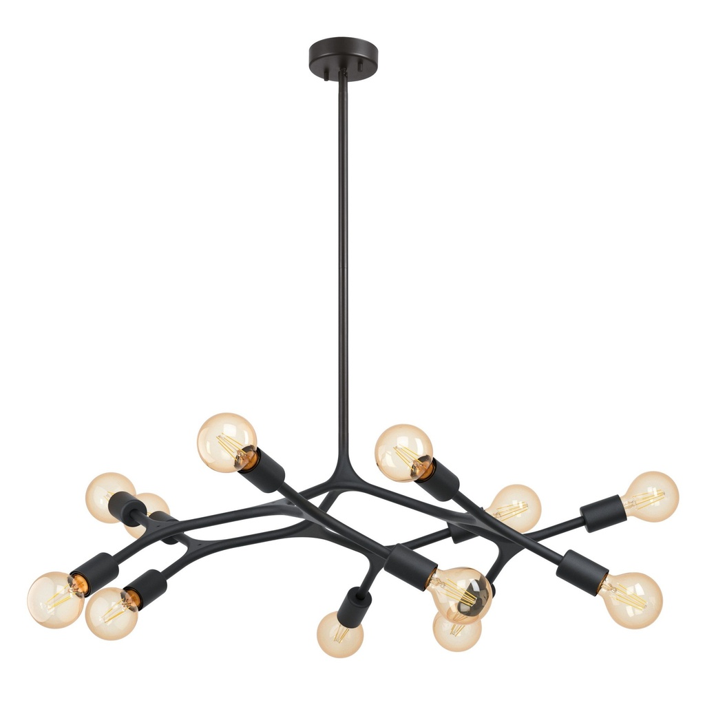 Luminaria decorativa colgante para lámpara base E26. 120 V, hasta 12 × 60 W. Dry Location.
