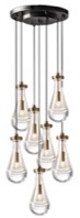 Luminaria decorativa colgante, para 7 lámparas base E12. 120V, hasta 60W. Dry Location