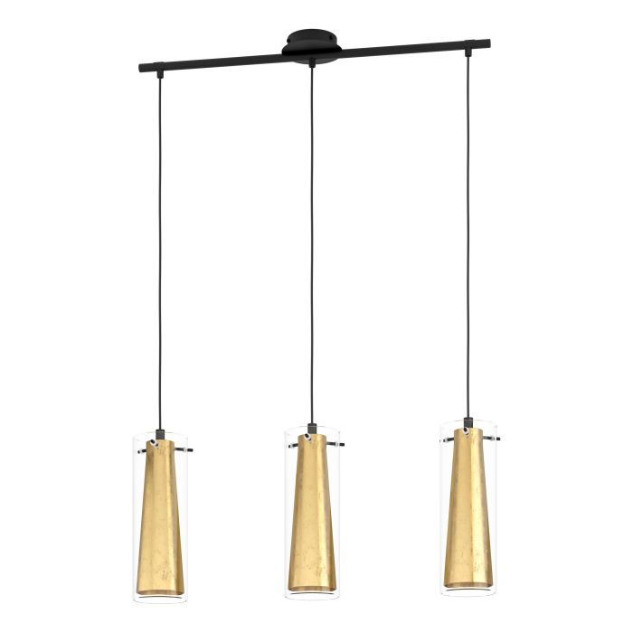 Luminaria decorativa colgante para 3 lamparas base E27