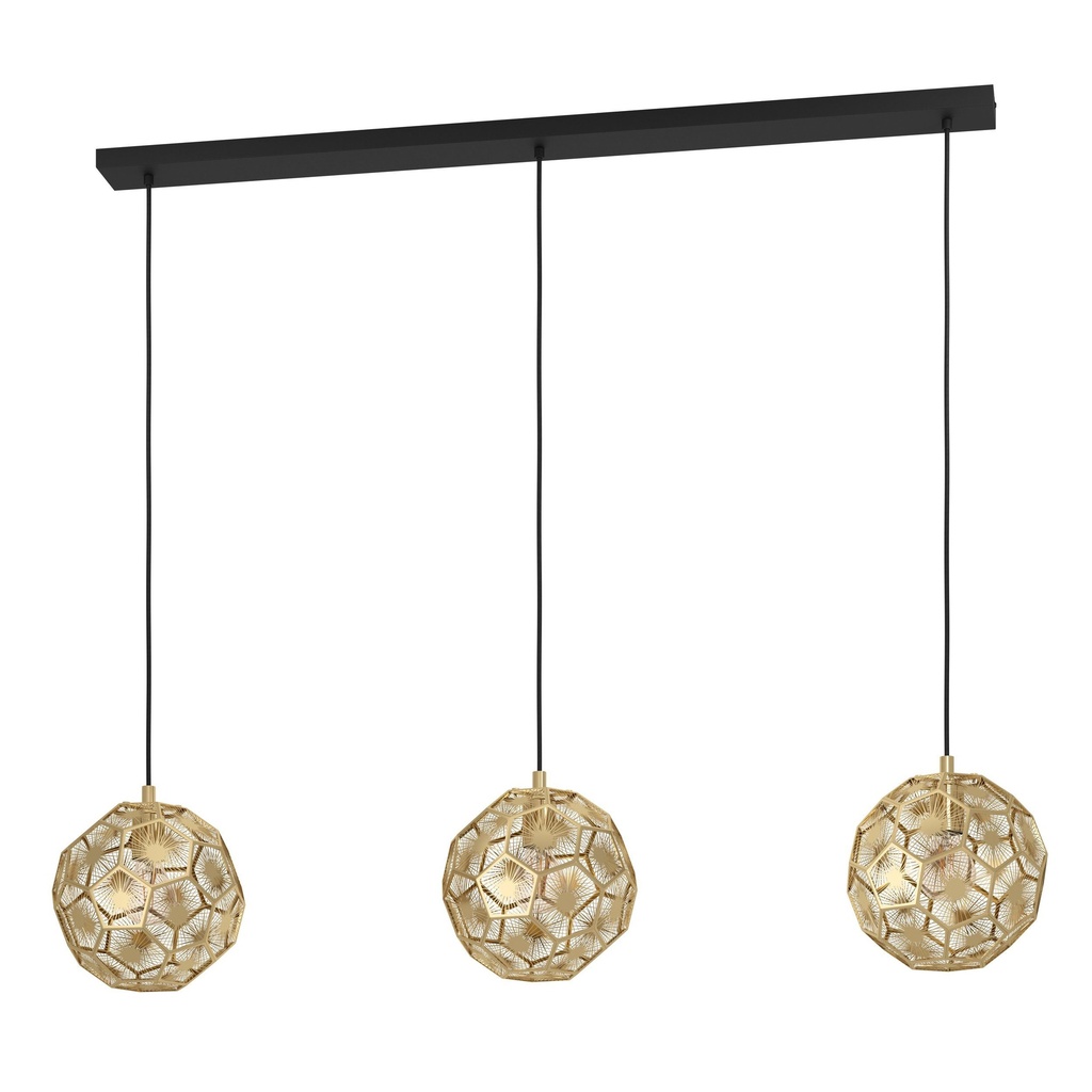 Luminaria decorativa colgante para 3 lamparas base E27